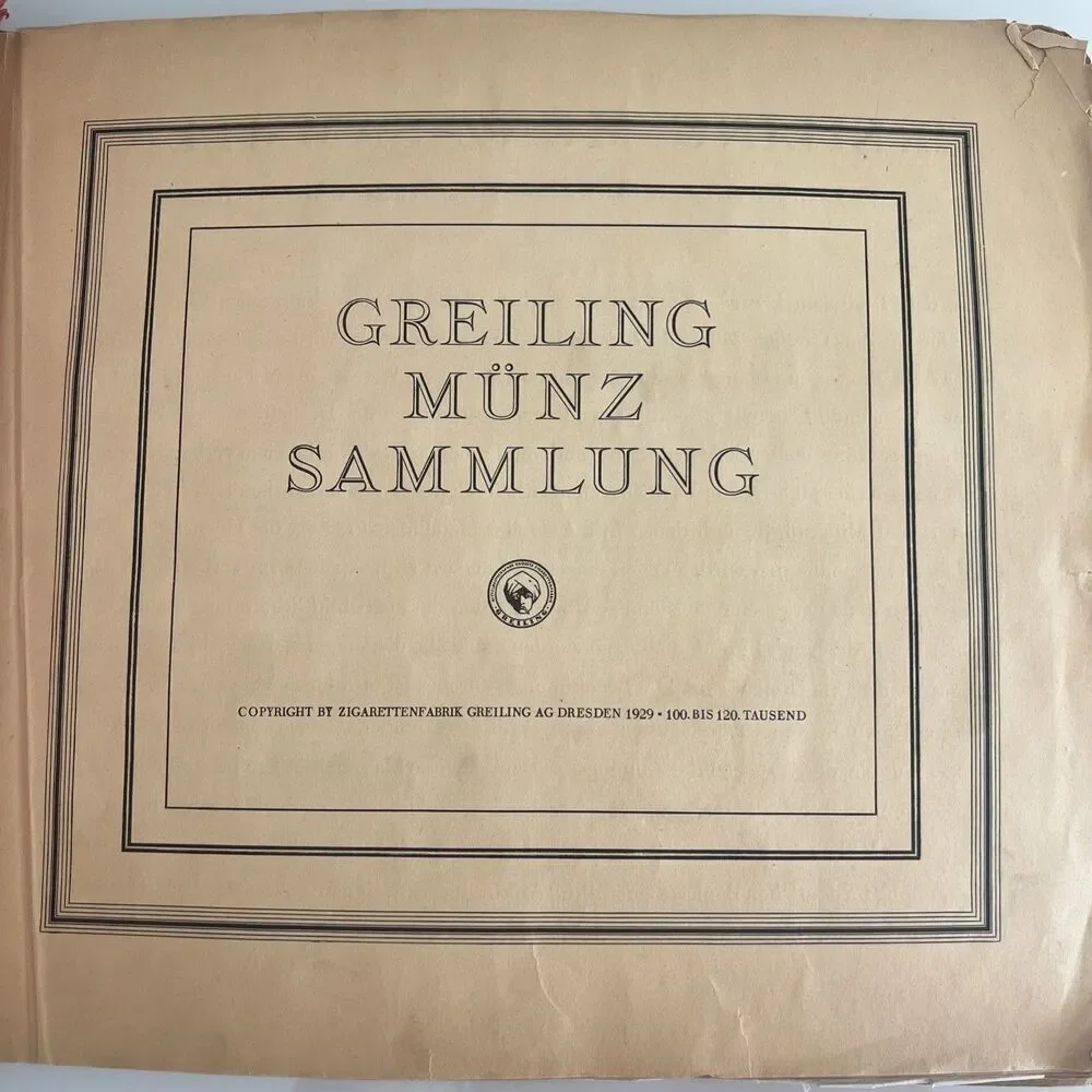 Greiling Münz Sammlung 1929 Coin Cigarette Cards Complete Set In Original Album